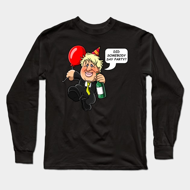 Party Boris Long Sleeve T-Shirt by CMatthewman